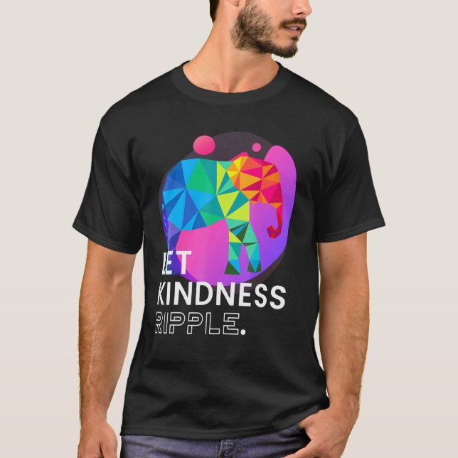 Elephant Compassion Kindness Ripple Mindfulness me T Shirt (Framsida)