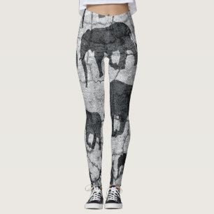 Elephant Concreant Mönster Design Leggings