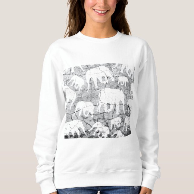 Elephant Concreant Mönster T Shirt (Framsida)