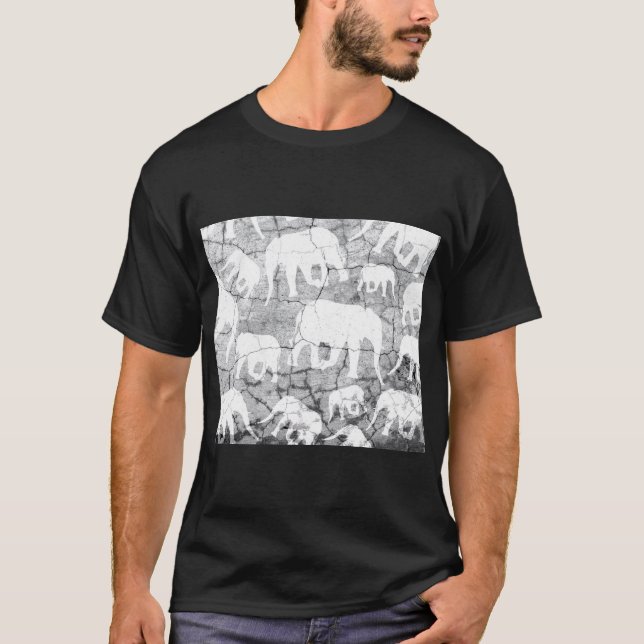 Elephant Concreant Mönster T Shirt (Framsida)