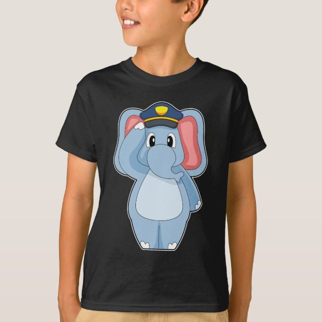 Elephant Cop Police T Shirt (Framsida)