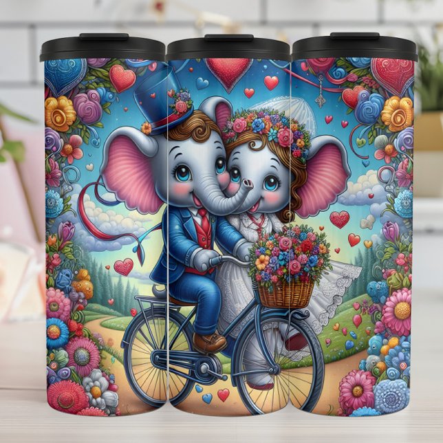 Elephant Couple Bicycle Wedding (Skapare uppladdad)