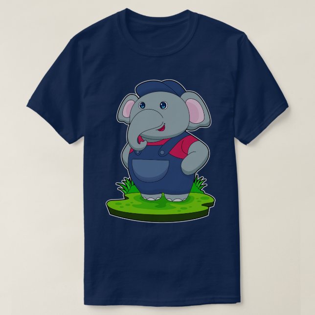 Elephant Crateur Overalls T Shirt (Design framsida)