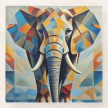 Elephant Cubism Animal Underlägg