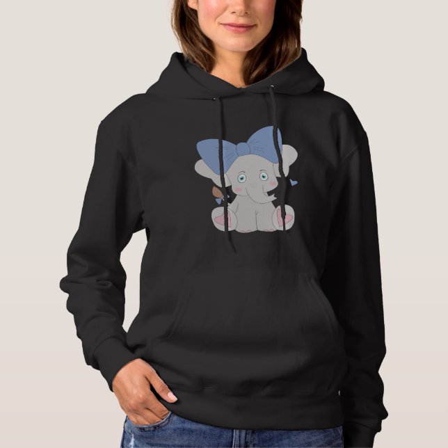 Elephant Cute Animals Blue Elephants För barn T Shirt (Framsida)
