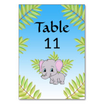 Elephant Cute Boy Blue Ombre Theme Baby Shower