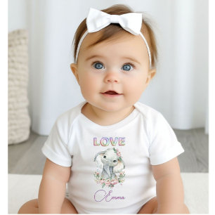 Elephant Cute flicka i Kärlek T Shirt