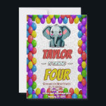 Elephant Cute Personlig Birthday Inbjudan Kids<br><div class="desc">🐘 🎉 Gå med Parad! Fira med Elephant-Thame Birthday-inbjudningar! 🎂 Stega höger in i elefantarnas fantastiska värld med vårt Elephant Födelsedagsfest inbjudan. 🌟 om din lilla man tar hand om dessa trevliga jättar eller om du bara vill ha ett unikt och minnesvärt party-tema, är dessa inbjudningar perfektens val. 🐘 🎈...</div>