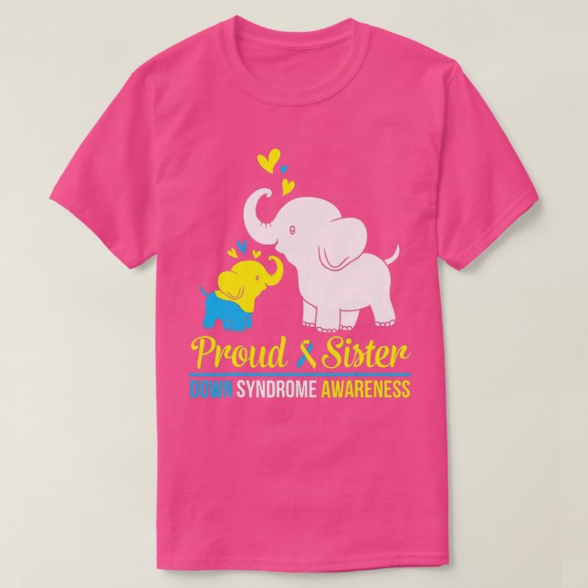 Elephant Dance Together Proud Sister Down Syndrome T Shirt (Design framsida)