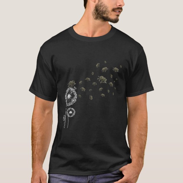 Elephant Dandelion T Shirt (Framsida)