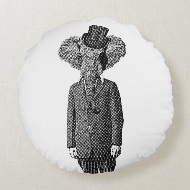 Elephant dandy rund kudde (Baksidan)