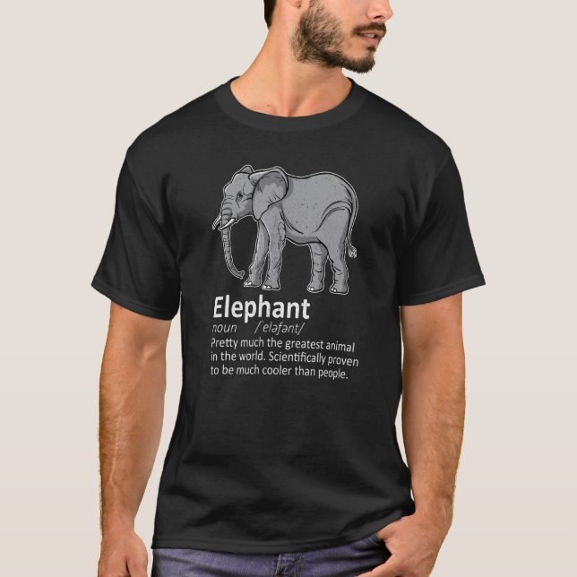 Elephant Definition Cute Elephant T Shirt (Framsida)