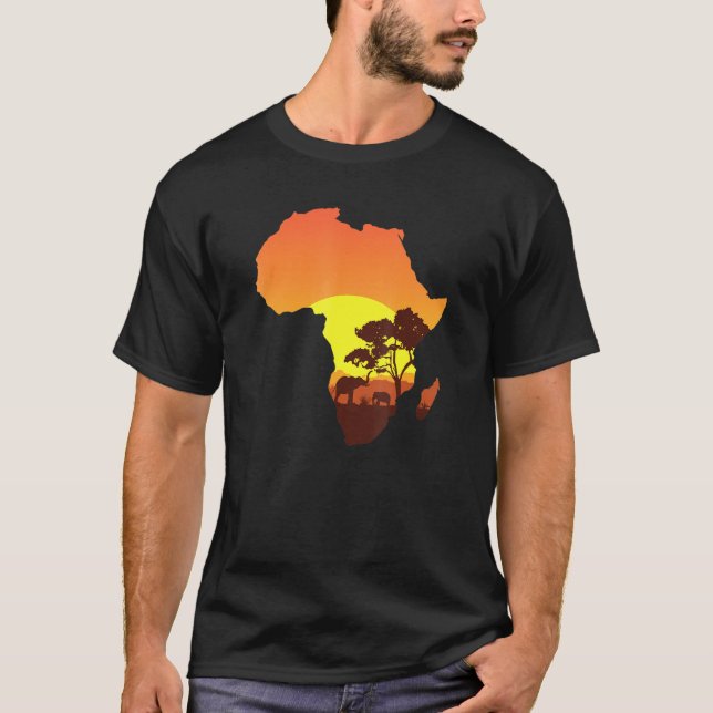 Elephant Design Safari Afrika T Shirt (Framsida)