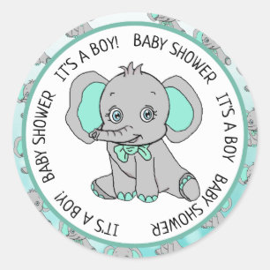 Elephant, det är en pojke, babyskor runt klistermärke
