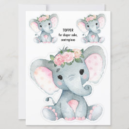 Elephant Diaper Cake Topper, Centerpart decor Inbjudningar