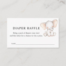 Elephant Diaper Raffle Biljett for Baby Shower Tilläggskort