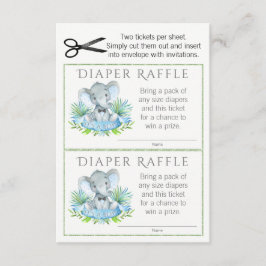 Elephant Diaper Raffle Biljett Tilläggskort