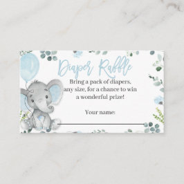 Elephant Diaper Raffle Card för en pojke Tilläggskort