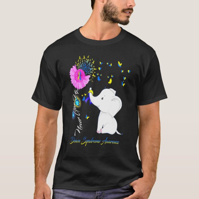 Elephant Down Syndrome Awareness - Down Syndrome R T Shirt (Framsida)