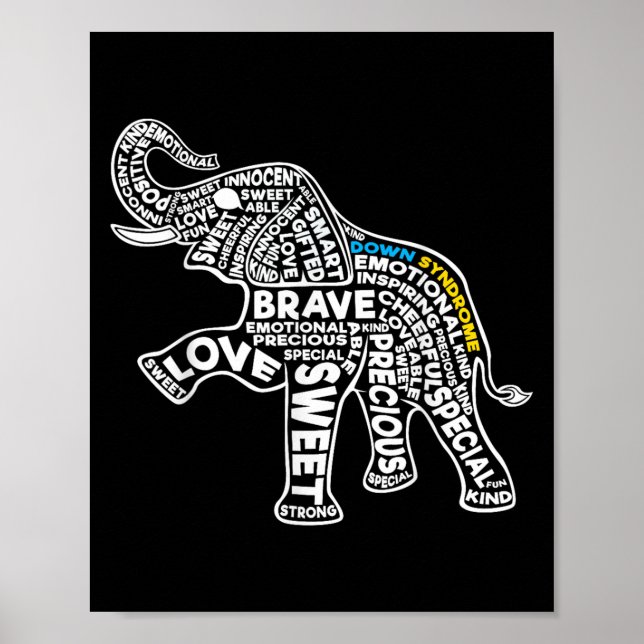Elephant Down Syndrome Day Sensitivization Motivat Poster (Framsidan)