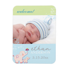 Elephant Dream Pojke Birth Notice Magnet