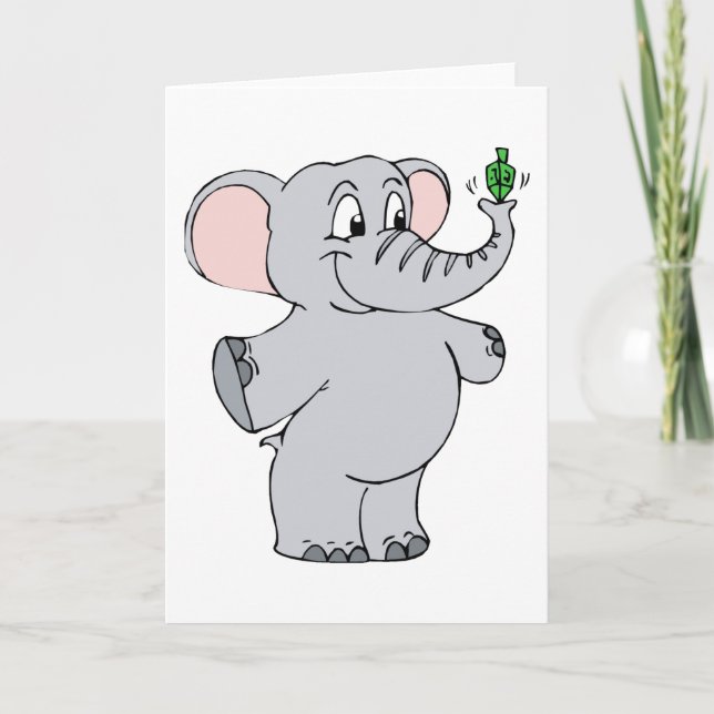 Elephant Dreidel Helgkort (Framsida)
