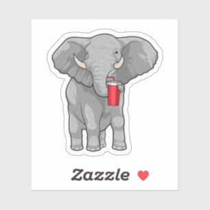 Elephant Drinking mugg Klistermärken