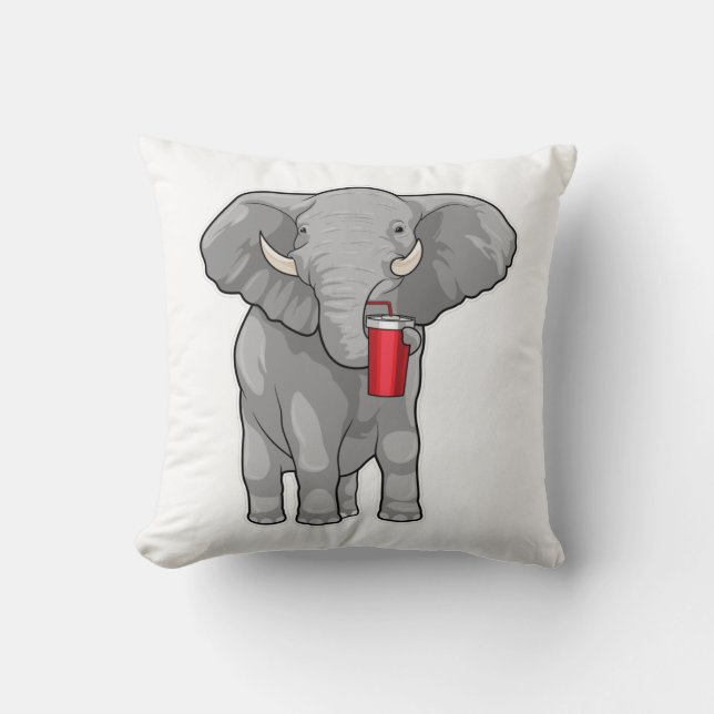 Elephant Drinking mugg Kudde (Framsida)