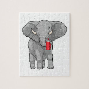 Elephant Drinking mugg Pussel