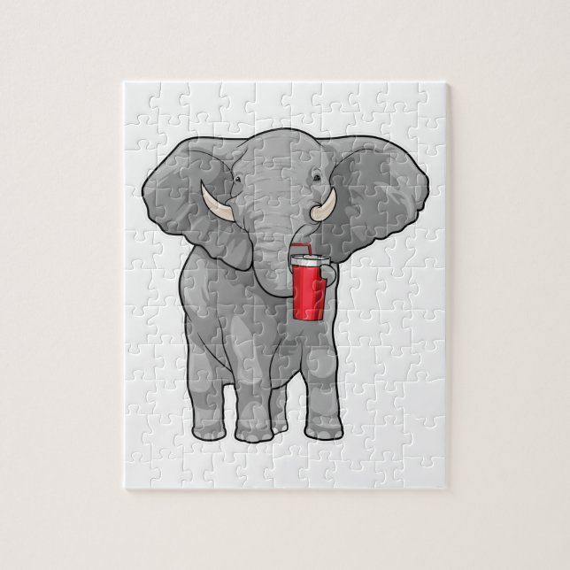 Elephant Drinking mugg Pussel (Vertikal)