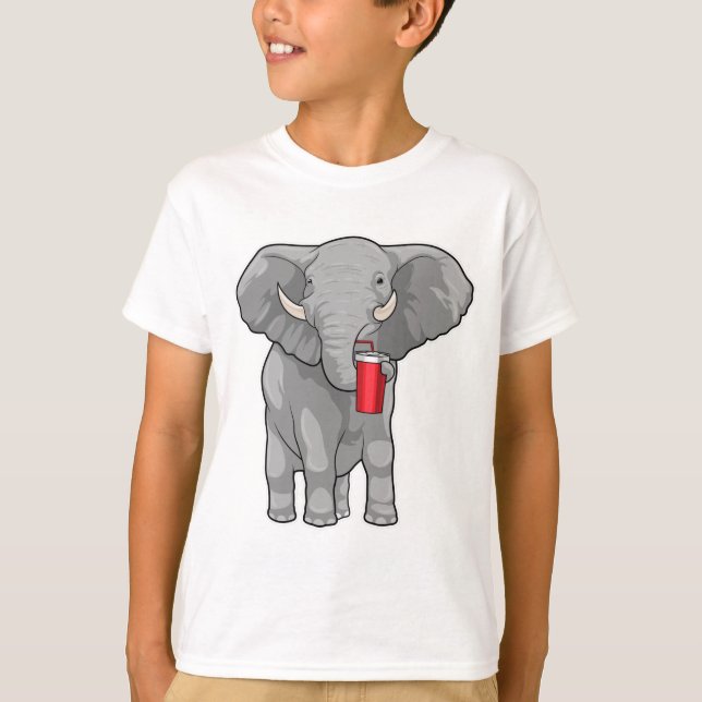 Elephant Drinking mugg T Shirt (Framsida)
