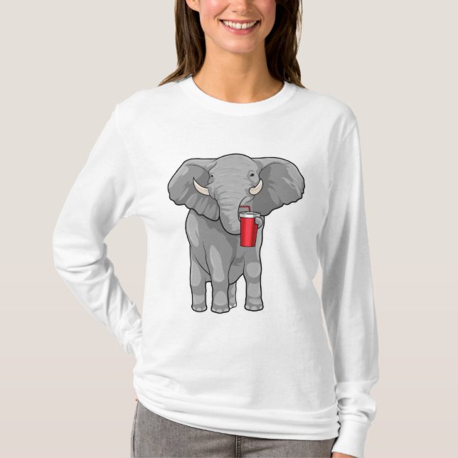 Elephant Drinking mugg T Shirt (Framsida)