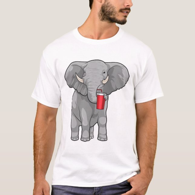 Elephant Drinking mugg T Shirt (Framsida)