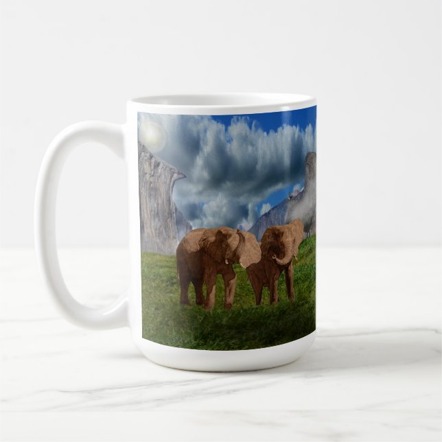 Elephant Duo Oil Paint, kaffe Mugg (Vänster)