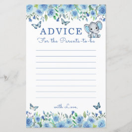 Elephant Dusty Blue Baby Shower Advice for Parents