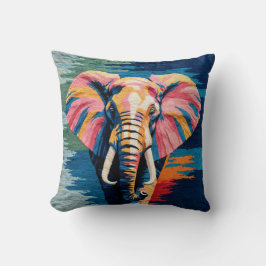 Elephant Elegance Black and White Kilim Cushion Kudde