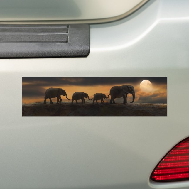 ELEPHANT ELEPHANTS BUMPER STICKERS BILDEKAL (På Bil)