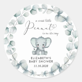 Elephant Eucalyptus Baby Shower Runt Klistermärke