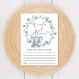 Elephant Eucalyptus Ord of Advice Baby Shower Tilläggskort