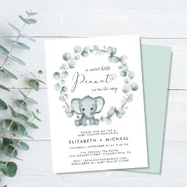 Elephant Eucalyptus Par Baby Sprinkle Inbjudningar