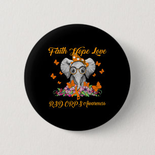 Elephant Faith Hope Kärlek RSD CRPS Awareness Knapp