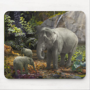 ELEPHANT FAMILY GRÖNT ROOM MUSMATTA