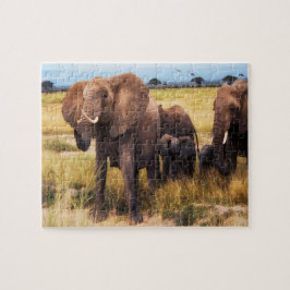 Elephant Family Jigszle Puzzle Pussel