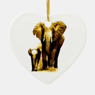 Elephant Family Julgransprydnad Keramik