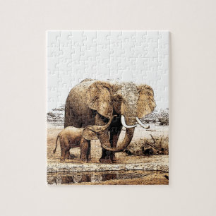 Elephant Family Pussel