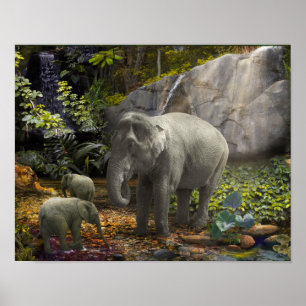 Elephant Family RAIN FOREST PARTY Poster