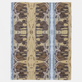 Elephant Family Walking Fleecefilt