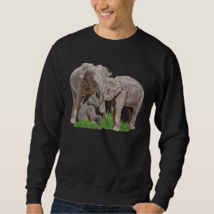 Elephant Family Zookeeper Zoolog Wildlife Safa Lång Ärmad Tröja