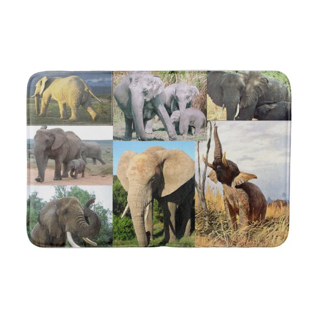 Elephant Färg Photo Badrumsmatta (Framsidan)
