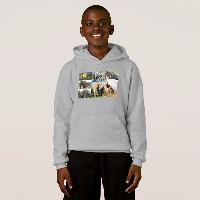Elephant Färg Photo T Shirt (Hel framsida)